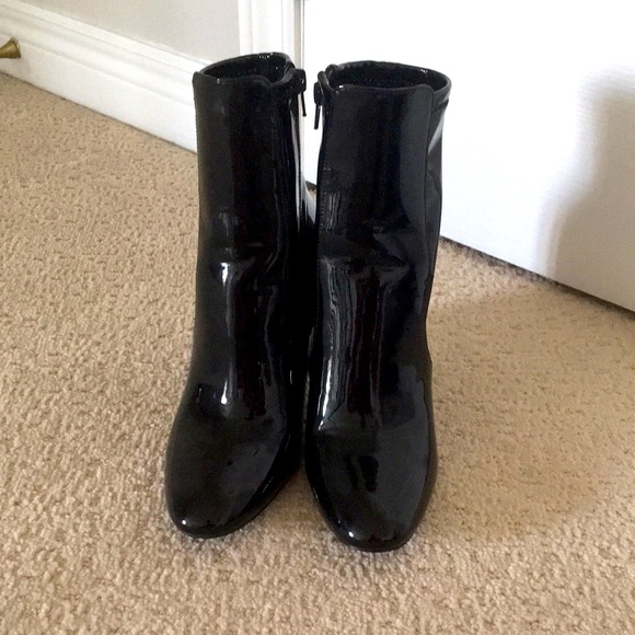 ALDO Black Patent (Faux) Leather Ankle Boots - Picture 2 of 6